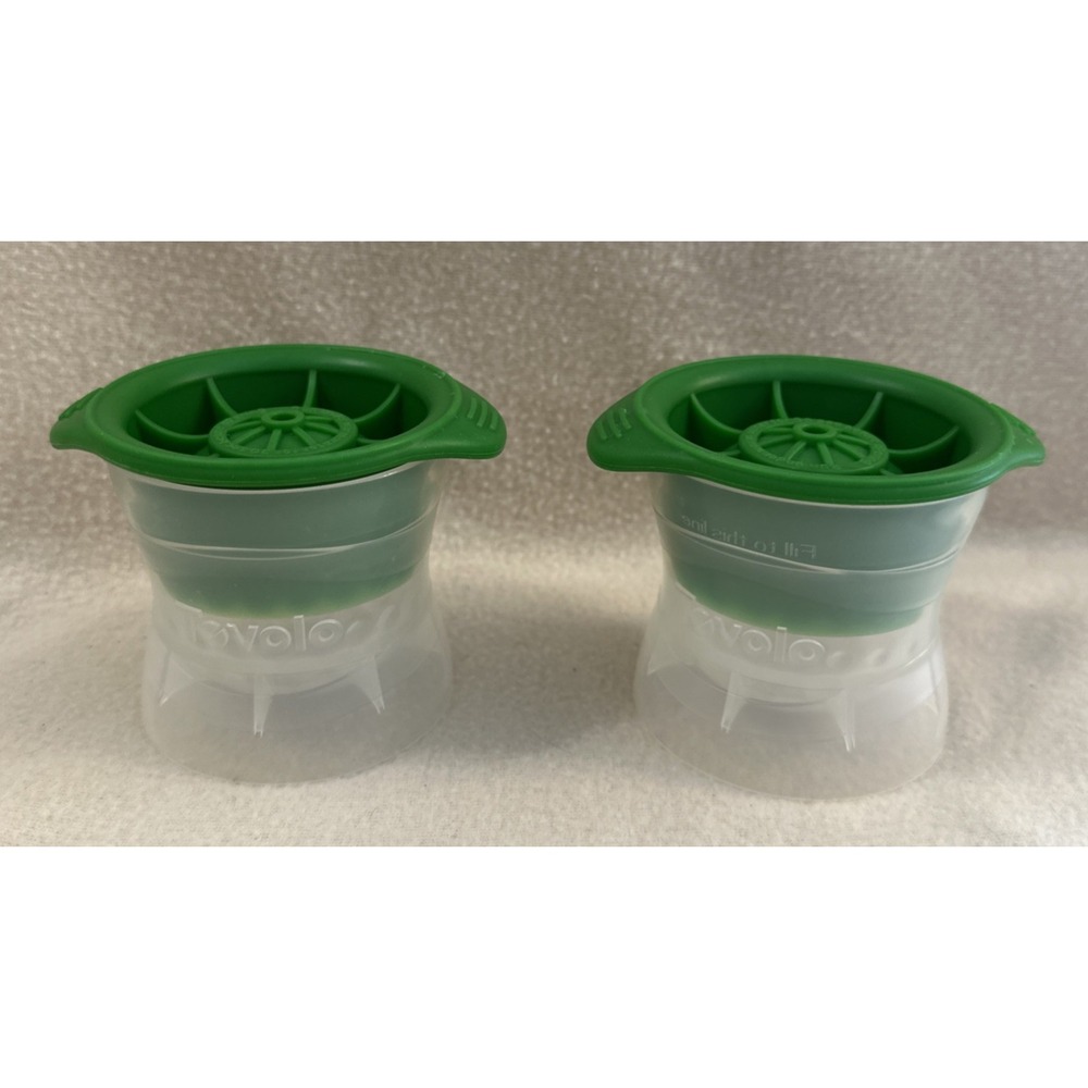 Tovolo Set of 2 Golf Ball Ice Molds - Slow Melting BPA Free Green & Clear